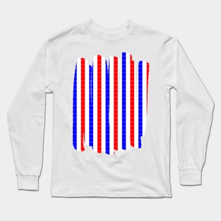 US flag colored lines Long Sleeve T-Shirt